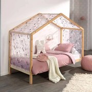 Conjunto Cama infantil de Casa DALLAS 90x200 com cortinados NATURAL