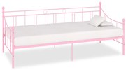 vidaXL Estrutura sofá-cama 90x200 cm metal rosa