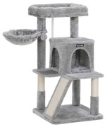 FEANDREA Cat Tree, Cat Tower, poleiro alargado para gatos grandes, cinza claro PCT51W