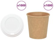 vidaXL Copos de café de papel com tampas 1000 pcs 4oz 100ml