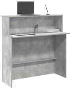 vidaXL Balcão de recepção 100x50x103,5 cm deriv. madeira cinza cimento
