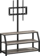 HOMCOM Móvel para TV com suporte para televisores até 183 cm, móvel para TV com 2 prateleiras abertas, 110x43x150cm, cinza | Aosom Portugal