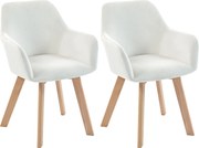 HOMCOM Conjunto de 2 Cadeiras de Jantar Modernas Estofadas em Veludo com Pernas de Madeira para Sala de Estar 54x57x80 cm Creme | Aosom Portugal