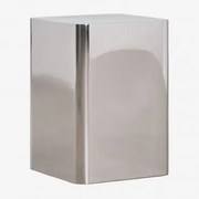 Mesa Auxiliar Quadrada Em Aço Inoxidável Loraq 35 X 35 Cm & Aço Inoxidável Brilhante - Sklum