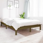 vidaXL Estrutura de cama 120x200 cm madeira pinho maciço castanho mel