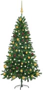 vidaXL Árvore Natal artificial pré-iluminada c/ bolas 150 cm verde