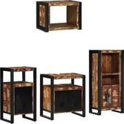 vidaXL Conjunto de Móveis para Banheiro 4 pcs Madeira Reforçada Sólida