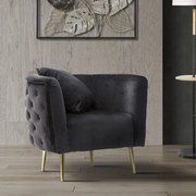 POLTONA BUCAREST 76x74x71 CM PRETO