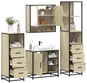 vidaXL 4 pcs conj. móveis casa banho derivados madeira carvalho sonoma