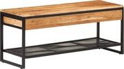 vidaXL Banco sapateira 110x35x45 cm madeira de acácia maciça e ferro