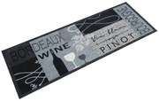 vidaXL Tapete de cozinha lavável 45x150 cm veludo padrão vinho cinza