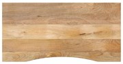 vidaXL Tampo de mesa com curva 120x50x2,5 cm mangueira áspera maciça