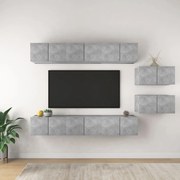 vidaXL 8 pcs conjunto de móveis de TV derivados madeira cinza cimento