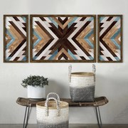 Pintura Decorativa em MDF com Moldura TAH038 – Multicolor – 70 x 50 cm