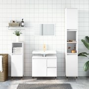 vidaXL 3 pcs conjunto móveis casa de banho derivados de madeira branco