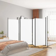 vidaXL Divisória/biombo com 6 painéis 520x180 cm tecido branco