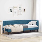 vidaXL Estrutura de Cama de Canto Azul 80 cm x 200 cm Veludo