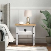 vidaXL Mesa de apoio Branco 50 x 50 x 50 cm Madeira de Pinheiro Sólida