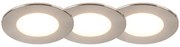 Conjunto de 3 focos embutidos redondos em aço incl. LED IP65 - Simply Moderno