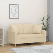 Sofá 2 lugares + almofadas decorativas 120 cm tecido cor creme