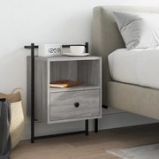 vidaXL Mesa cabeceira parede 40x30x61cm deriv. madeira cinzento sonoma