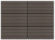 vidaXL Ladrilhos de pavimento 6 pcs WPC 1,08m² 60x30cm castanho escuro