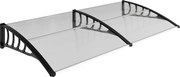 Outsunny Marquise de Proteção 200x96x27cm Marquise Exterior para Portas e Janelas contra o Sol e Chuva com Suporte de PP Transparente | Aosom Portugal