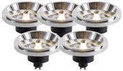 Conjunto de 5 lâmpadas LED AR111 GU10 12W 2000K-3000K dim to warm