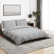 vidaXL Conjunto de capa de edredão 200x220 cm algodão cinza