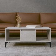 vidaXL Mesa de centro 90x50x36,5 cm derivados madeira cinzento cimento