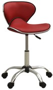 vidaXL Cadeira de escritório couro artificial vermelho tinto
