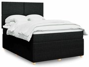 vidaXL Cama com molas/colchão 140x190 cm tecido preto