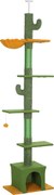 PawHut Arranhador para Gatos de Chão a Teto de 230-275 cm com Altura Ajustável Postes de Sisal e Bola de Brincar Verde | Aosom Portugal