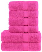 vidaXL 6pcs Conjunto toalhas banho premium SOLUND 600 gsm rosa