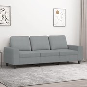 vidaXL Sofá de 3 lugares 180 cm tecido cinza-claro