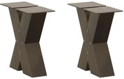 vidaXL Pés para mesa de centro em formato de X, 2 peças, aço natural, 40x(30-31) cm, aço