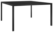 Mesa de jardim 130x130x72 cm aço e vidro preto