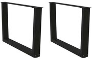 vidaXL Pés para mesa de centro em V 2 peças preto 70x(42-43,3) cm aço