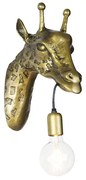 Candeeiro de parede vintage latão - Animal Girafa Rústico