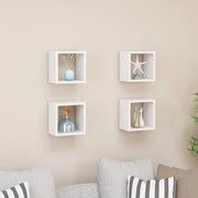 vidaXL Prateleiras de parede em forma de cubo 4 pcs 22x15x22 cm branco