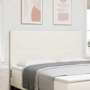 vidaXL Cabeceira LED em Corduroy Creme, 90 cm