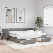 vidaXL Sofá-cama c/ gavetão/gavetas 100x200 cm tecido cinzento-escuro
