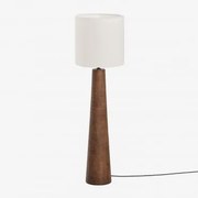 Candeeiro De Pé Em Madeira De Manga Malva ↑70 Cm & Branco Ø30 Cm - ↑30 Cm Arlina - Sklum