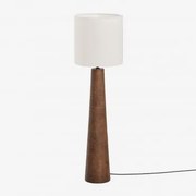 Candeeiro De Pé Em Madeira De Manga Malva Branco Ø30 Cm - ↑30 Cm Arlina - Sklum