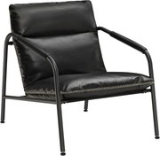 Poltrona de sala com estrutura metálica e costuras em PU para sala de estar | VASAGLE | 90 x 74,2 x 90 cm | preto | LAC014B01V1.