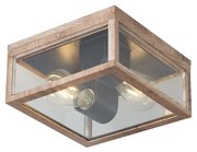 Plafon de teto industrial impressão de madeira IP44 2-Luzes - Charlois Industrial
