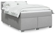 vidaXL Cama com molas/colchão 140x200 cm tecido cinzento-claro