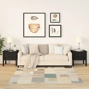 vidaXL Mesas de apoio 2 pcs 50x50x49 cm madeira de pinho maciça preto
