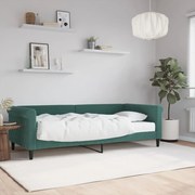 vidaXL Sofá-cama com colchão 90x200 cm veludo verde-escuro