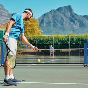 Rede de Badminton 420 cm Portátil Ajustável em Altura com Postes, Bolsa de Transporte e 2 Penas para Interior e Exterior  Azul